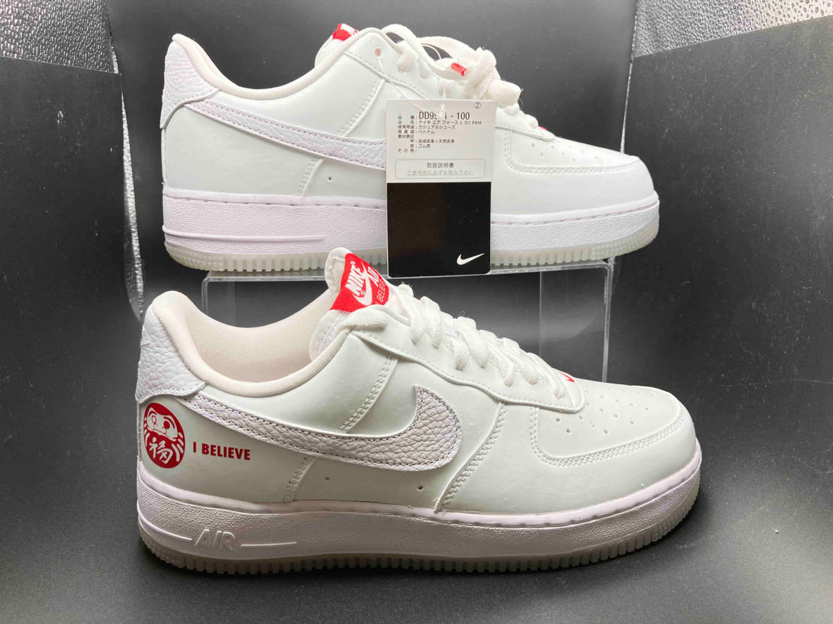 美品 NIKE AIR FORCE 1 ‘07 PRM I BLIEVE DARUMA DD9941 100 ナイキ エアフォースワン プレミアム US8.5 26.5cm UK7.5 EU42 ホワイト_画像3