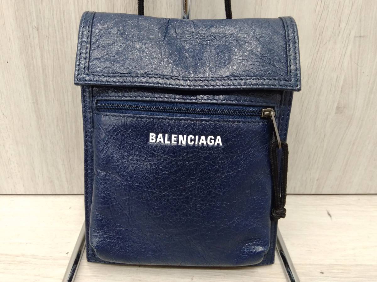 バレンシアガ　BALENCIAGA 532298・4611・W・528147／ショルダー バッグ　紺色　保存袋付