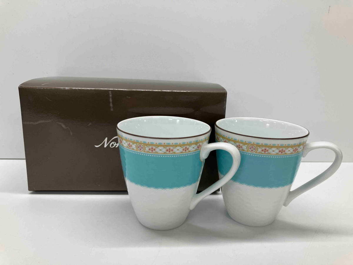 未使用品 Noritake ノリタケ ハミングブルー マグカップ ペアセット_画像1