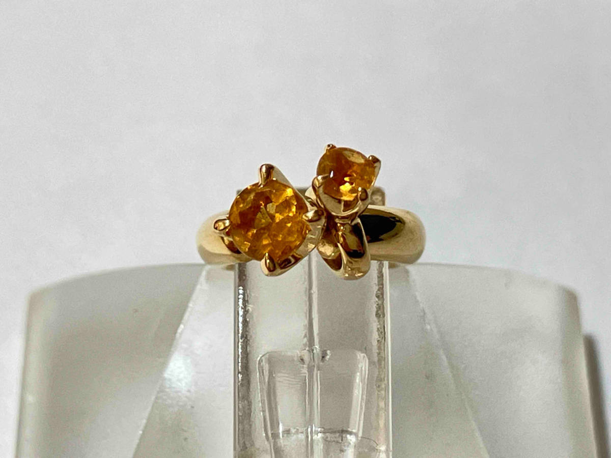 [ baby ring ]4*C| baby ring |K18|1.1g| color stone | yellow gold 