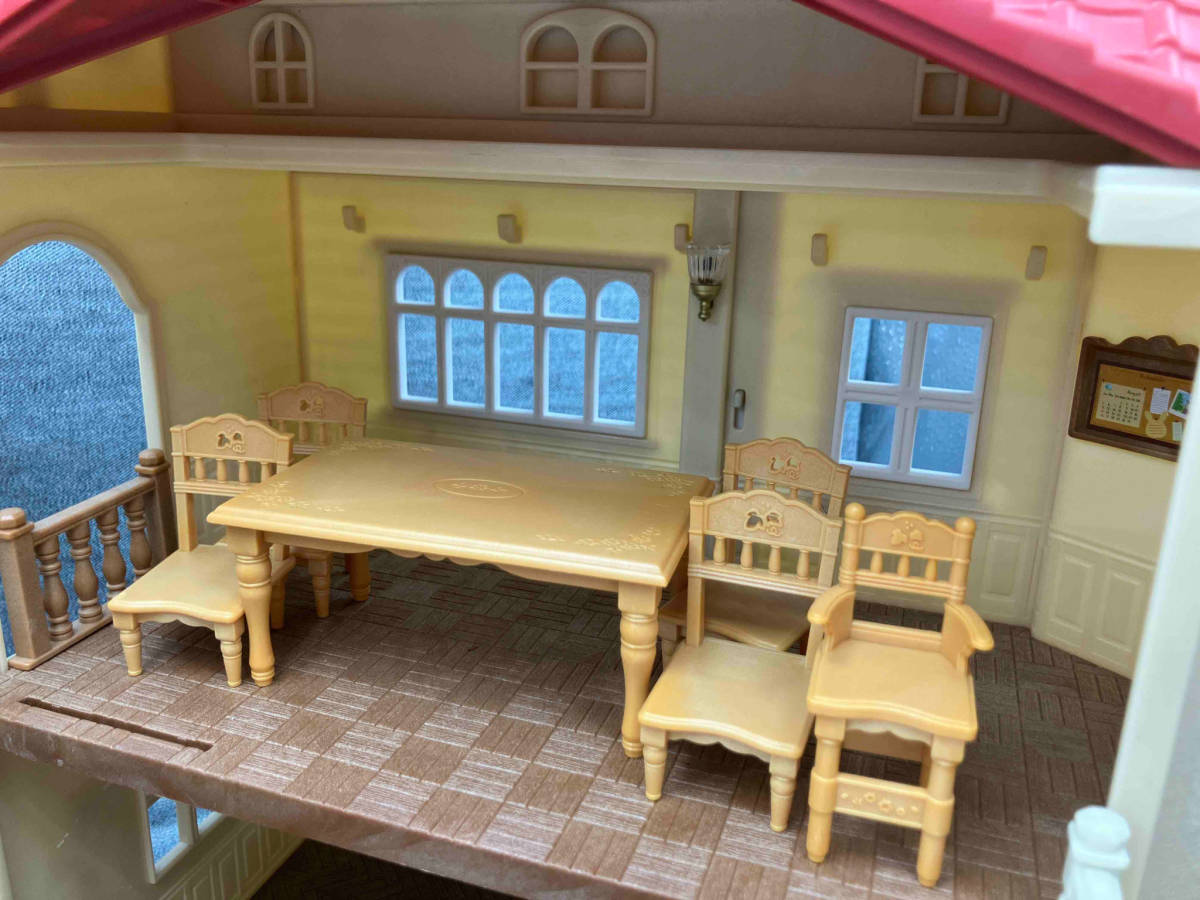 ジャンク エポック社 シルバニアファミリー 赤い屋根の大きなお家 人形 家具 他まとめ売り(▲ゆ20-04-09)_画像3