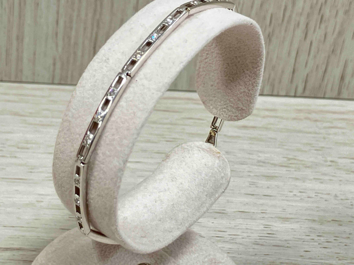 豪奢な 【K18WGブレスレット】K18WG/ダイヤ0.37ct/18cm/5.9g ホワイトゴールド
