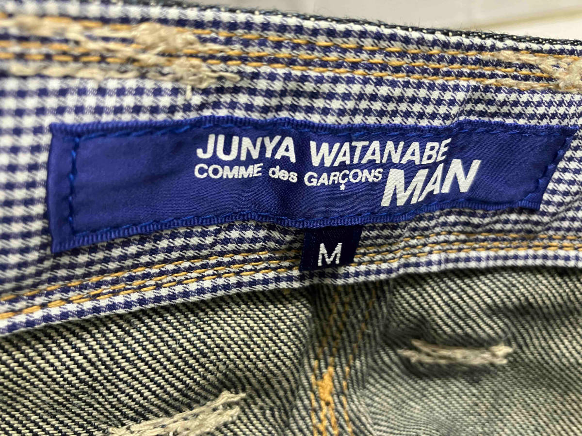 COMME des GARCONS コムデギャルソン JUNYA WATANABE MAN WG-P025 リネンステッチデニムパンツ ジーンズ 股下51cm モード_画像3