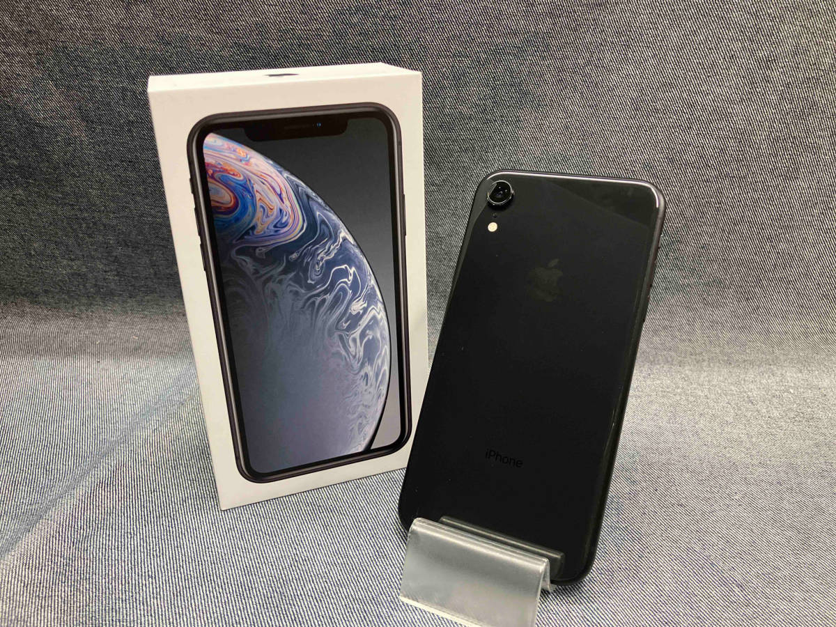 【1円スタート】MT002J/A iPhone XR 64GB ブラック SIMフリー(※ゆ21-06-23)の画像1