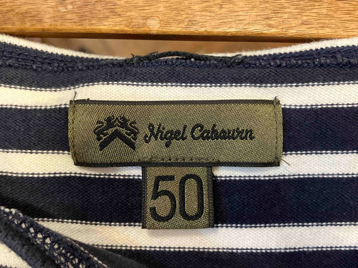 NIGEL CABOURN 長袖Tシャツ ボーダー バスクシャツ ネイビー サイズ50 802002000 ナイジェルケーボンの画像3