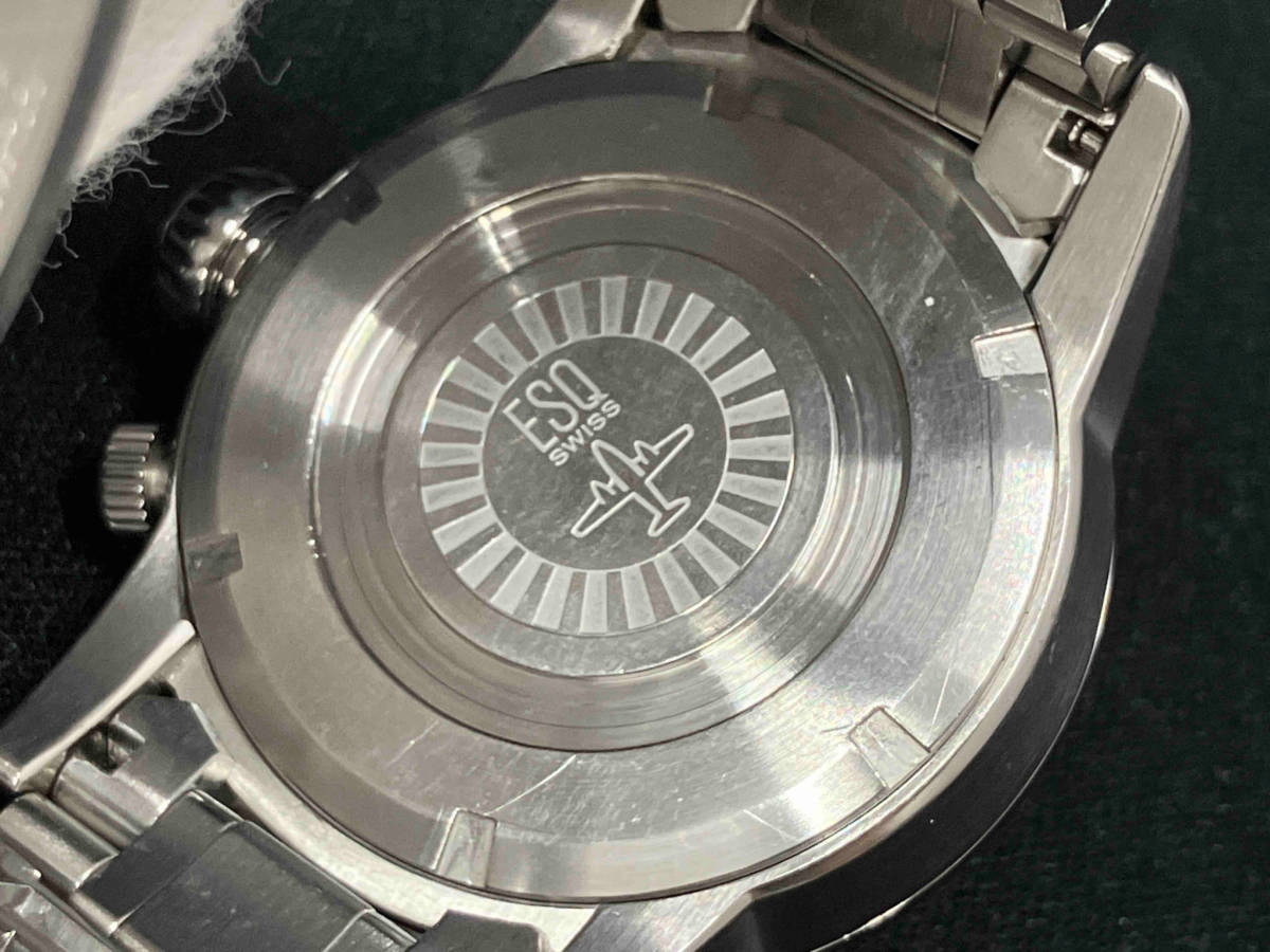 ☆当店保証付 MOVADO モバード EPQ Swiss Beacon Men クォーツ シルバーブレス アナログ 飛行機 黒文字盤 メンズ ブレス約17cmの画像4