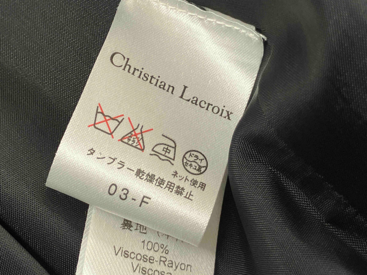 Christian Lacroix / tailored jacket / Christian Lacroix / искусственный шелк / трубчатая обводка / черный / размер 42/ весна 