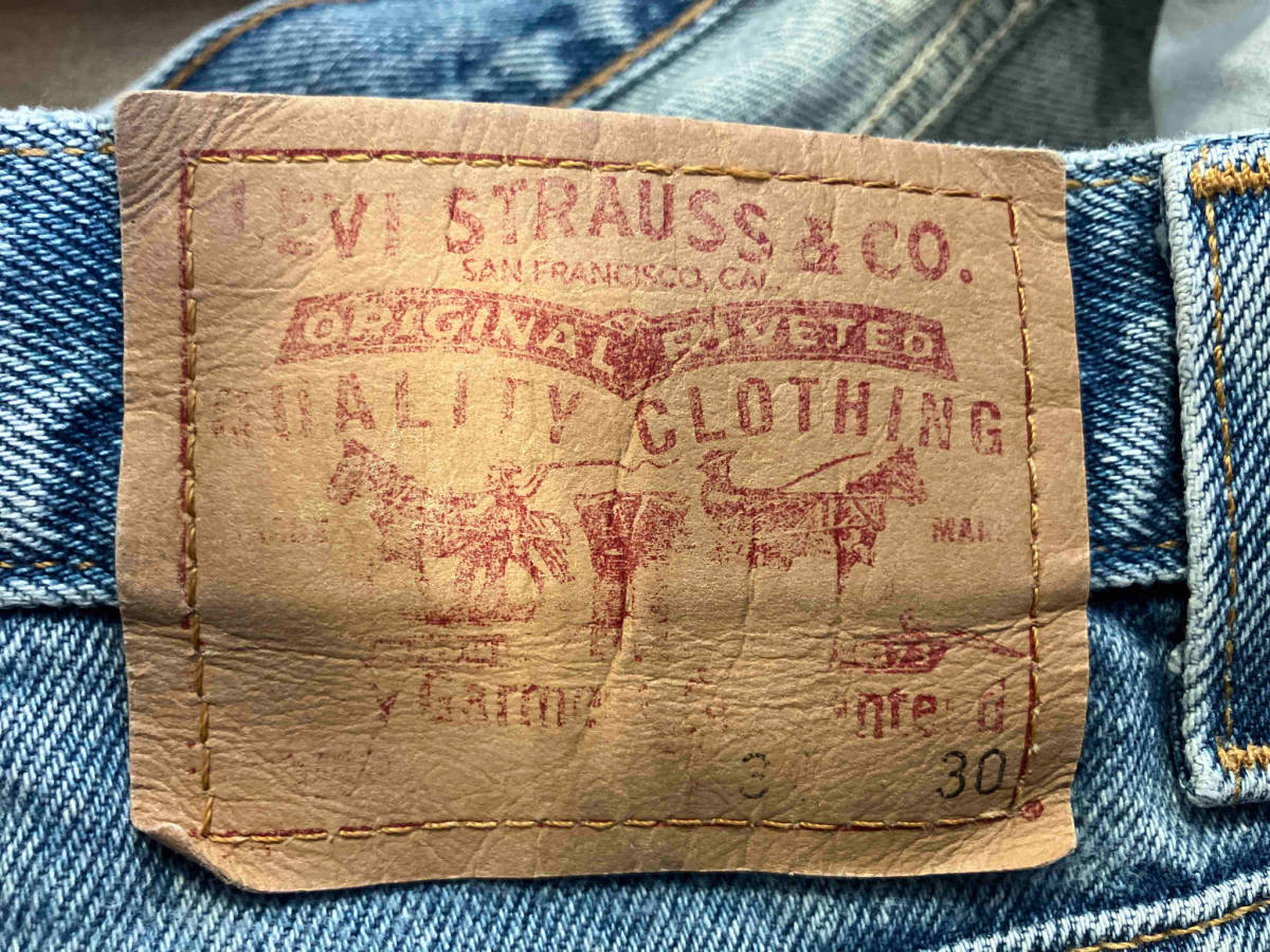 LEVI’S 505 ジーンズ リメイク ダメージ USA製 00s 02年9月製造 刻印:554 デニム メンズW34×L30_画像8