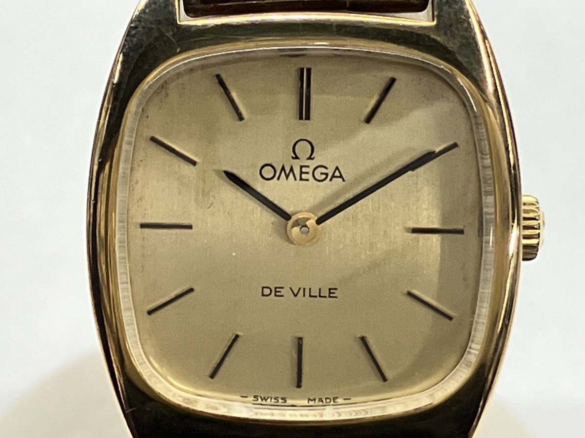 OMEGA オメガ De Ville デビル 手巻き ゴールド スクエア レディース