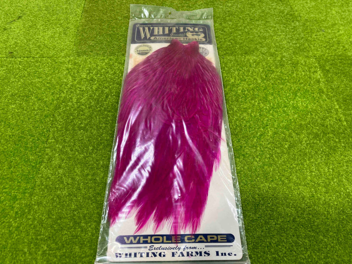  Junk WHITING AMERICAN HACKLE Silver American Rooster Cape White dyed Magenta fly material рыбалка 