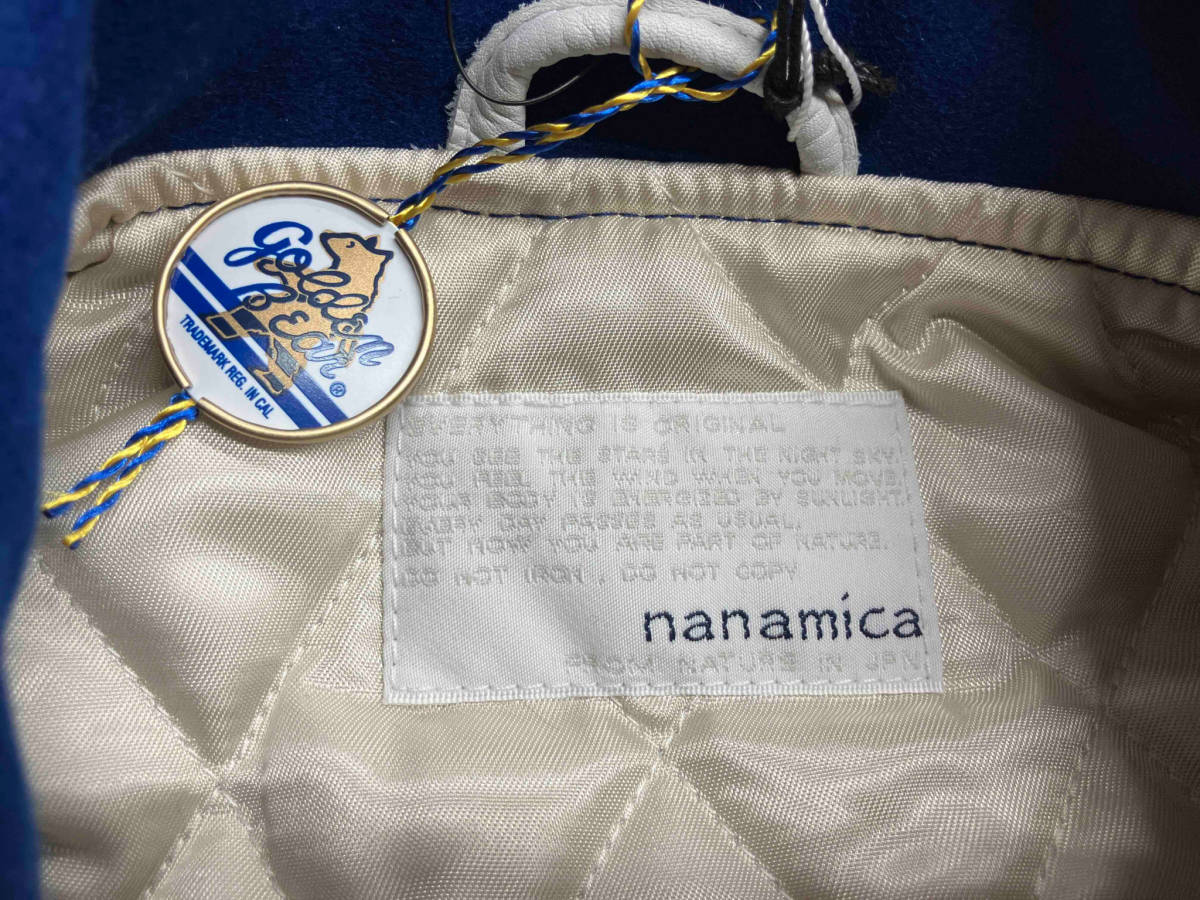 nanamica×GOLDEN BEAR SPORTSWEAR /na Nami ka/ золотой Bear -/ куртка / голубой / телячья кожа 