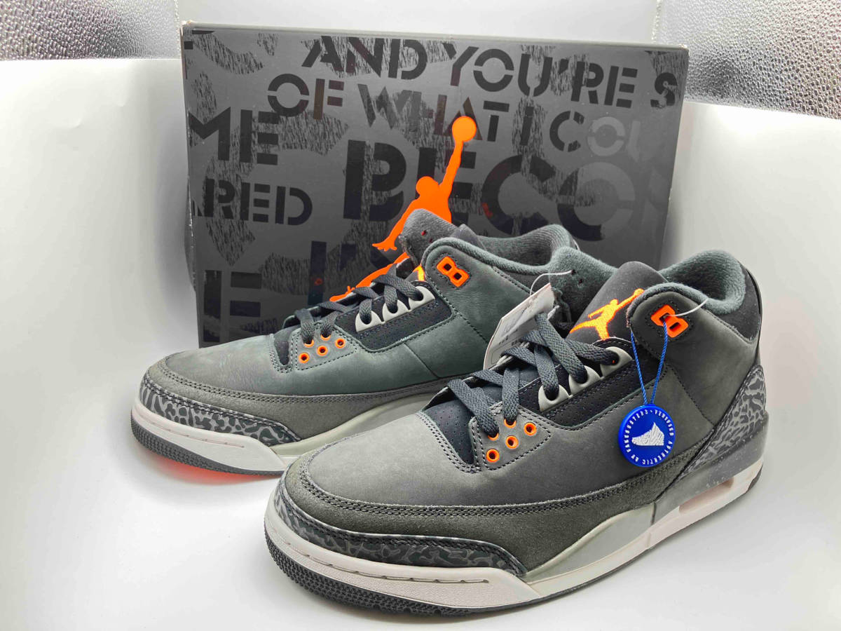 美品 NIKE AIR JORDAN 3 RETRO FEAR PACK CT8532 080 ナイキ エア ジョーダン レトロ US10 28cm UK9 EU44 ナイトスタジアム ブラック_画像1