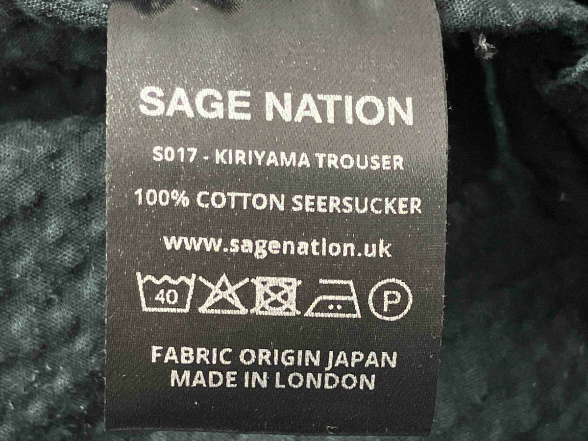 SAGE NATION セイジネーション S017-KIRIYAMA TROUSER ロングパンツ サイズM ブラック×ネイビー_画像9