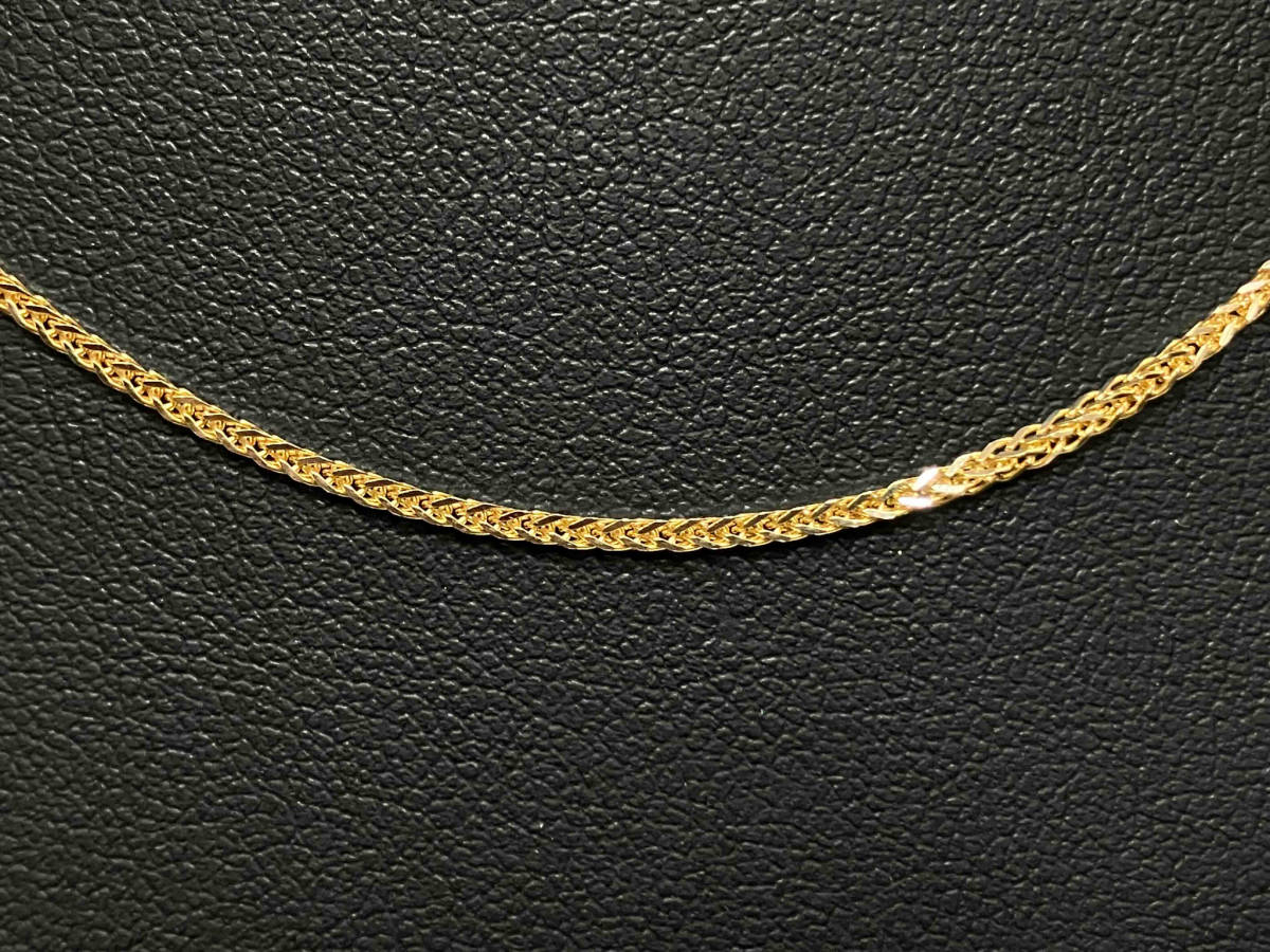 【冬バーゲン★特別送料無料!】 18KT ネックレス 41cm 3.7g 幅0.1cm ロブスター イエローゴールド