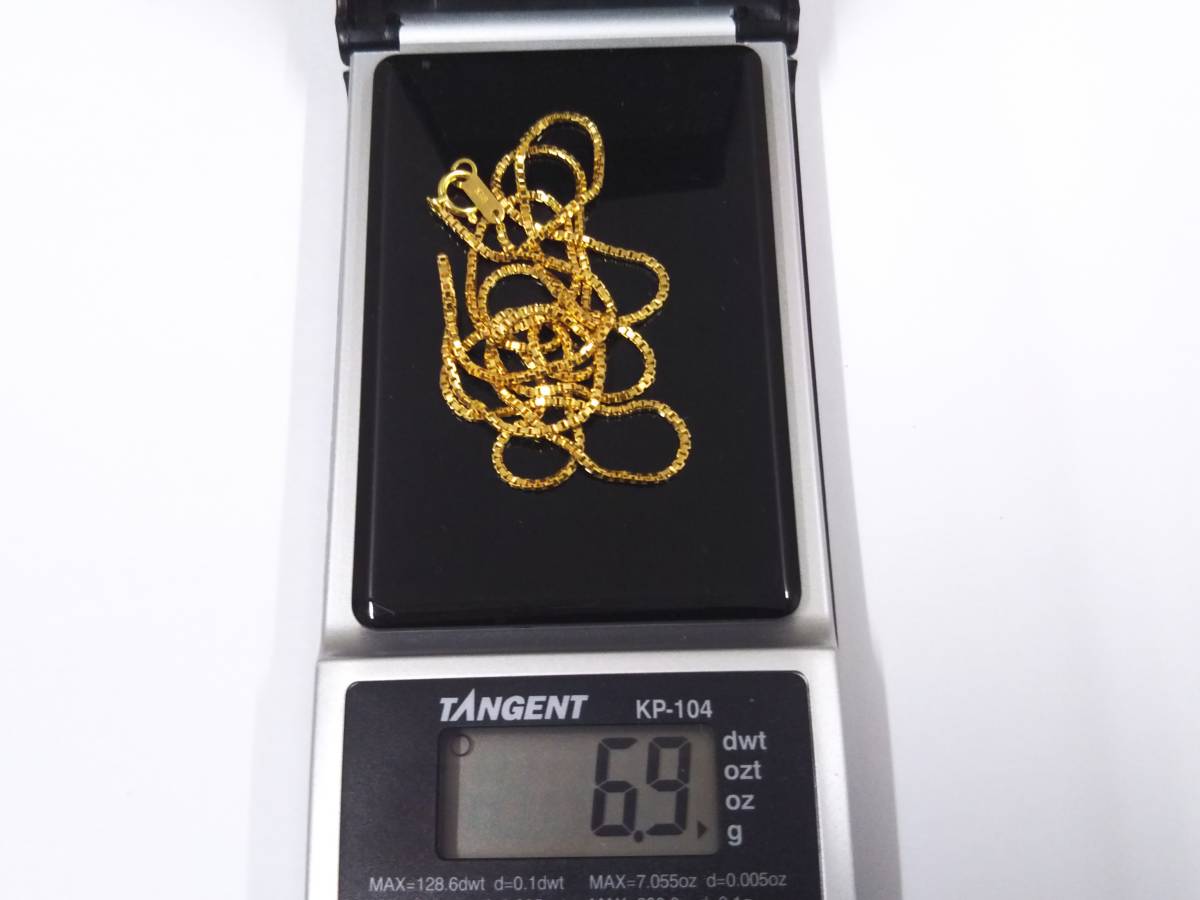 【クリーニング済】K18 ゴールド ネックレス 総重量約6.9g 約60cm ベネチアン チェーン_画像8