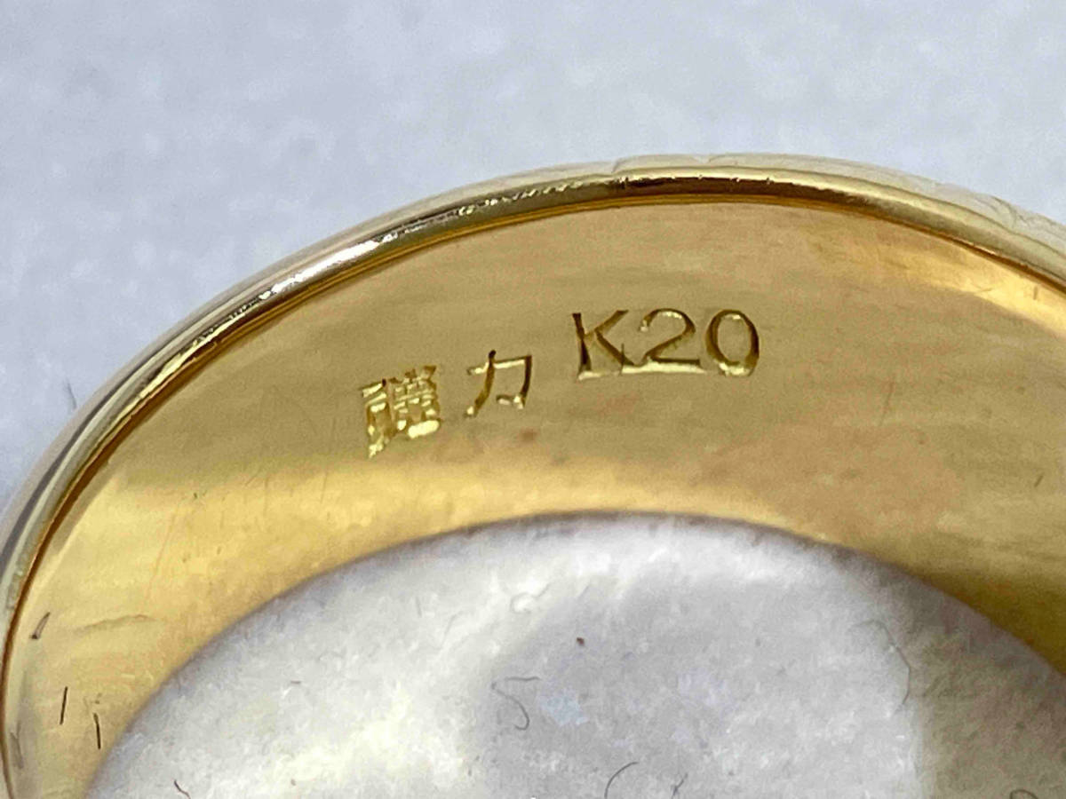 [K20|20 gold ] lotus pattern carving te The Yinling g| ring | virtue power |14.8g|15 number | grinding settled store receipt possible 