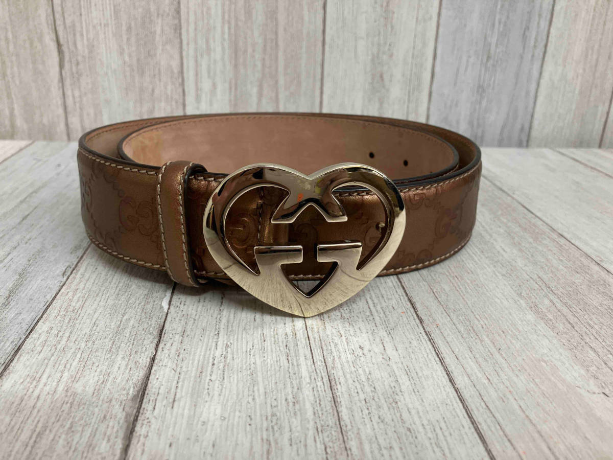 GUCCIベルト ハート仕様 Yahoo!オークション - GUCCI グッチ/グッチシマ ベルト ハート