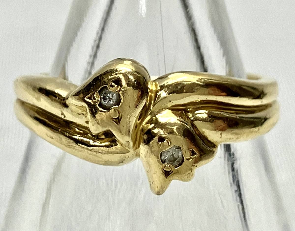 最適な材料 K18 Dior Christian ディオール クリスチャン ダイヤ0.02ct 2.7g 5.5号 リング 指輪