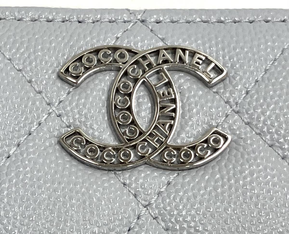 【美品】CHANEL シャネル キャビア スキン コイン・カード ケース 財布 TAT3G8N5 保存袋 箱 エントルピー鑑定書 有り_画像5