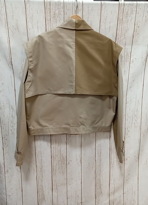 Feng Chen Wang 4POCKET HYBRID TRENCH JACKET レイヤード ジャケット フェン・チェン・ワン サイズM FUS15JK05 カーキ ベージュ コットン_画像2