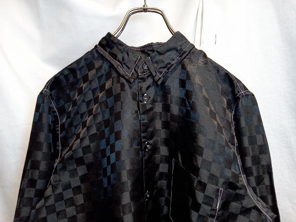 12aw BLACK COMME des GARCONS ポリ縮チェックシャツ 長袖シャツ Lサイズ ブラック ブラックコムデギャルソン 店舗受取可