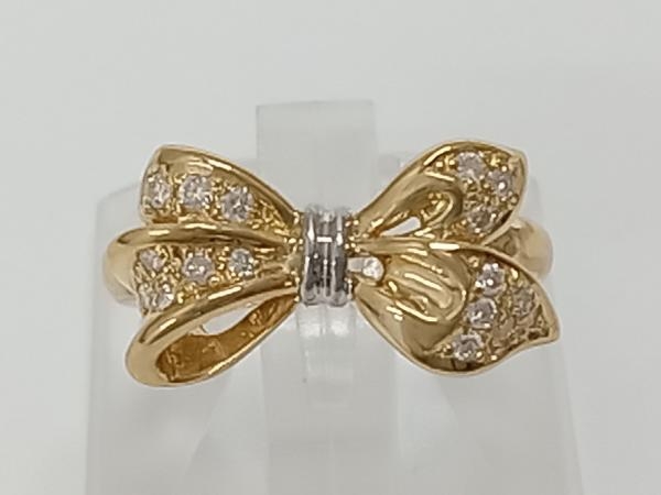 輝く高品質な ダイヤ #9.5 9.5号 Pt900 K18 0.16ct リング 指輪 ダイヤモンド 総5.6g その他