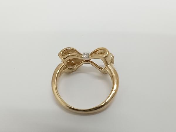 K18 Pt900 9.5 number #9.5 diamond 0.16ct total 5.6g diamond ring ring 