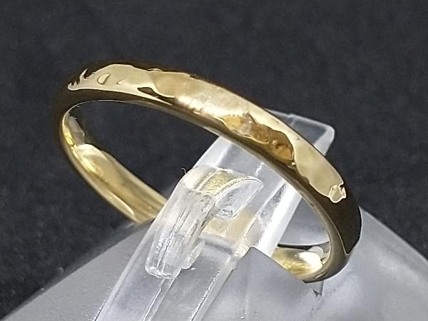 豪奢な YG 18金 K18 槌目模様 店舗受取可 #12 2.6g イエローゴールド 指輪 リング デザイン イエローゴールド