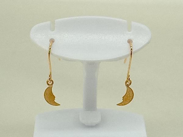 [K18] jewelry maki earrings | three day month Gold accessory swaying lady's used 