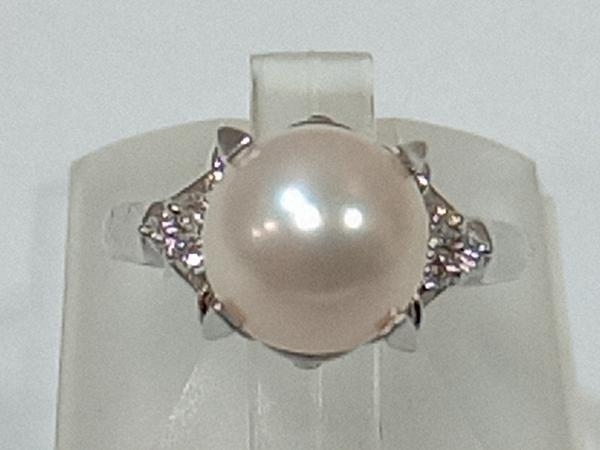 大特価 言い換え 【ダイヤ付パール】Pt900/ダイヤ0.09ct リング 鑑別書付 セレモニー /4.9g その他