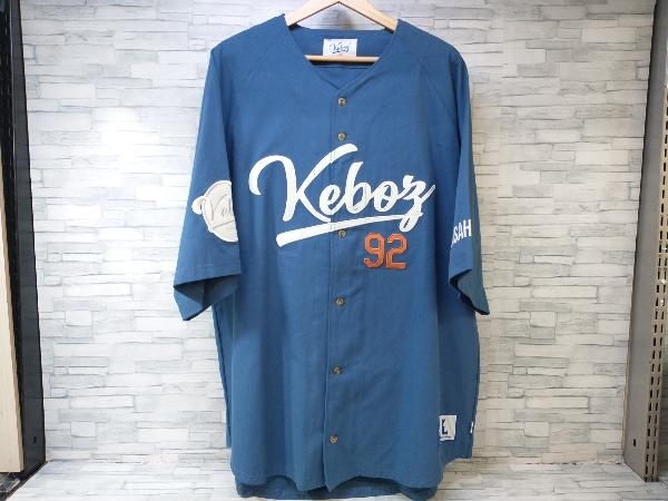 夏 KEBOZ ケボズ ベースボールシャツ ストリート オーバーサイズ L ブルー