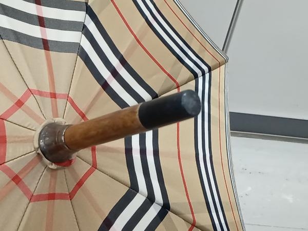 Burberrys バーバリーズ 長傘 雨傘 直径約105cm チェック メンズ レトロ_画像6