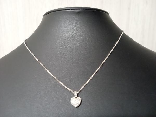 【希望者のみラッピング無料】 JEWELRY 【ハートネックレス】STAR スタージュエリー/ダイヤ付 ブランドアクセサリー/ハートネックレス /K18WG/39.5cm/4.5g ネックレス、ペンダント、チョーカー