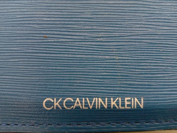 長財布 ブルー 通年 ck calvin klein 二つ折り L字ファスナー レザー 青_画像8