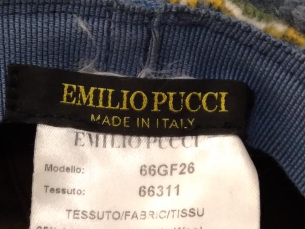 EMILIO PUCCI エミリオプッチ 66GF26 キャスケット帽 小物 スレ シミ_画像6