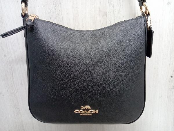 COACH C1648 コーチ ショルダーバッグ レザー 革製 ブラック 黒 横幅約27cm_画像1