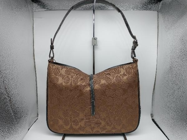 COACH コーチ シグネチャー 6091 ショルダーバッグ ブラウン 茶系 横幅約26cm_画像2