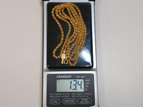 K18 ゴールド 全長約63cm 総重量約13.4g ネックレス_画像9