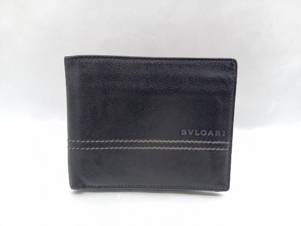 【BVLGARI】 折財布(コインケース無し) MD・N12・32843 ブラック メンズ 中古_画像1