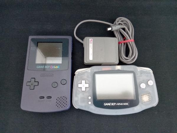 ジャンク 【起動不可のため】GBA GB 本体 2個セット ゲームボーイアドバンス(ミルキーブルー) ゲームボーイカラー(パープル)_画像1