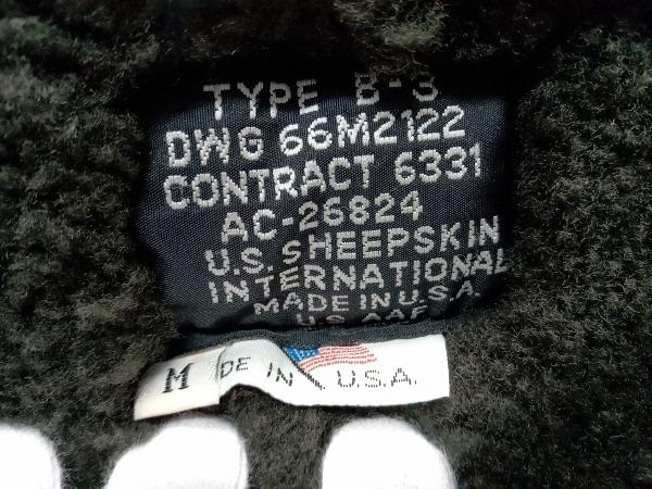 US SHEEPSKIN B-3 シープスキン ジャケット サイズМ ブラック 黒 レザー 革製 メンズ 冬_画像3