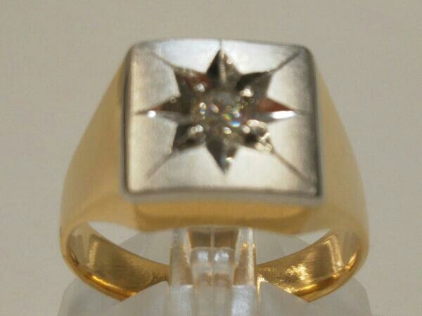 激安正規 0.123ct 約14.5号 ゴールド K20 プラチナ Pt900 総重量約11.1g 指輪 リング イエローゴールド