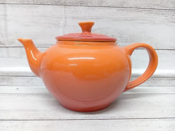 LE CREUSET ル・クルーゼ　ティーポット　オレンジ　フィルター付き　付属品は画像の物が全てです_画像2