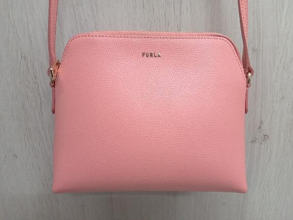 FURLA フルラ ショルダーバッグ ピンク ミニ レザー 革製 小さめ 横幅約18.7cm 保存袋付き