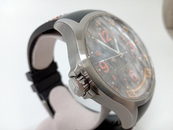 HAMILTON　カーキ　GMT エアレース　H776650 オートマティック　自動巻　ブラック×オレンジ　箱付　店舗受取可_画像3