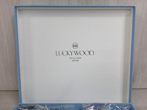 【美品】LUCKYWOOD ラッキーウッド カトラリーセット 2本セット ステンレス18-8 スプーン フォーク ナイフ 13cmフォーク2本欠品_画像3