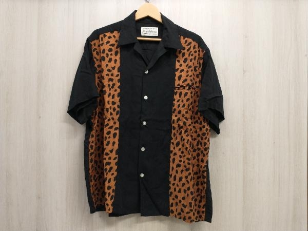 WACKO MARIA LEOPARD two-tone 50s shirt 半袖シャツ Mサイズ ブラック 店舗受取可_画像1