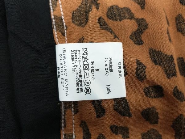 WACKO MARIA LEOPARD two-tone 50s shirt 半袖シャツ Mサイズ ブラック 店舗受取可_画像7