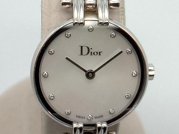 Christian Dior バギラ 腕時計 CD092110 ベルト約15cm 2針 シェル文字盤 12Pダイヤ クリスチャンディオールの画像1