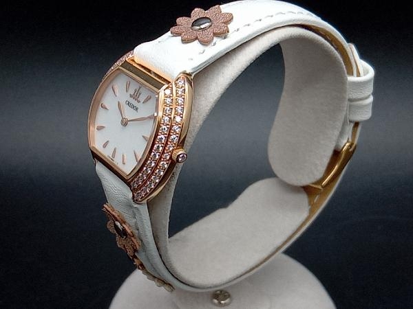 お買い得商店街 K18PG 1E70-0BG0 腕時計 CREDOR SEIKO ダイヤベゼル 白 18KT クレドール